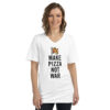 Cassano's Make Pizza Not War V-Neck T-Shirt - Image 2
